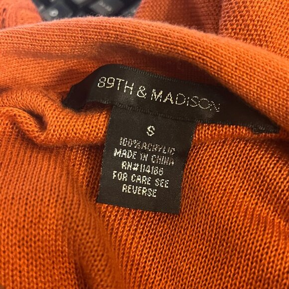 89th & Madison Orange Open Knit Cardigan in Small - Picture 7 of 13
